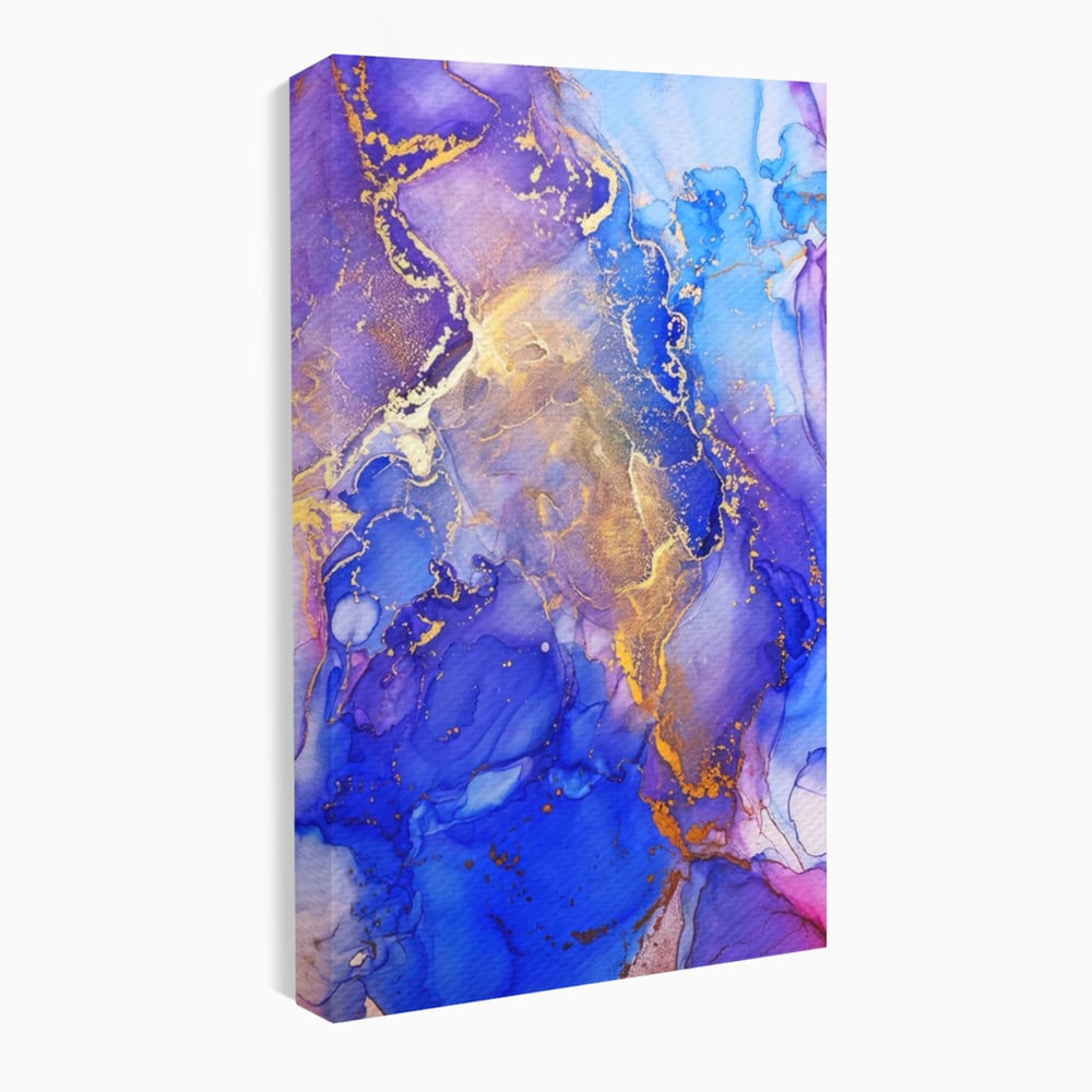 Tablou canvas cu pictura abstracta cu efect de marmura, fara rama, pe sasiu de lemn
